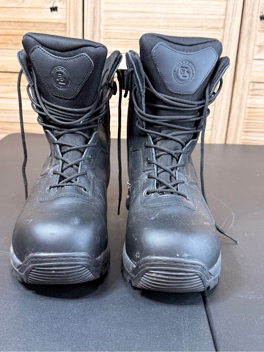 Batlle Ops Black Tactical Work Boots with Side Zippers Waterproof Size 10 - Picture 2 of 13